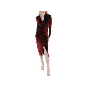 RACHEL RACHEL ROY Womens Maroon Long Sleeve Below The Knee Faux Wrap Dress XXL